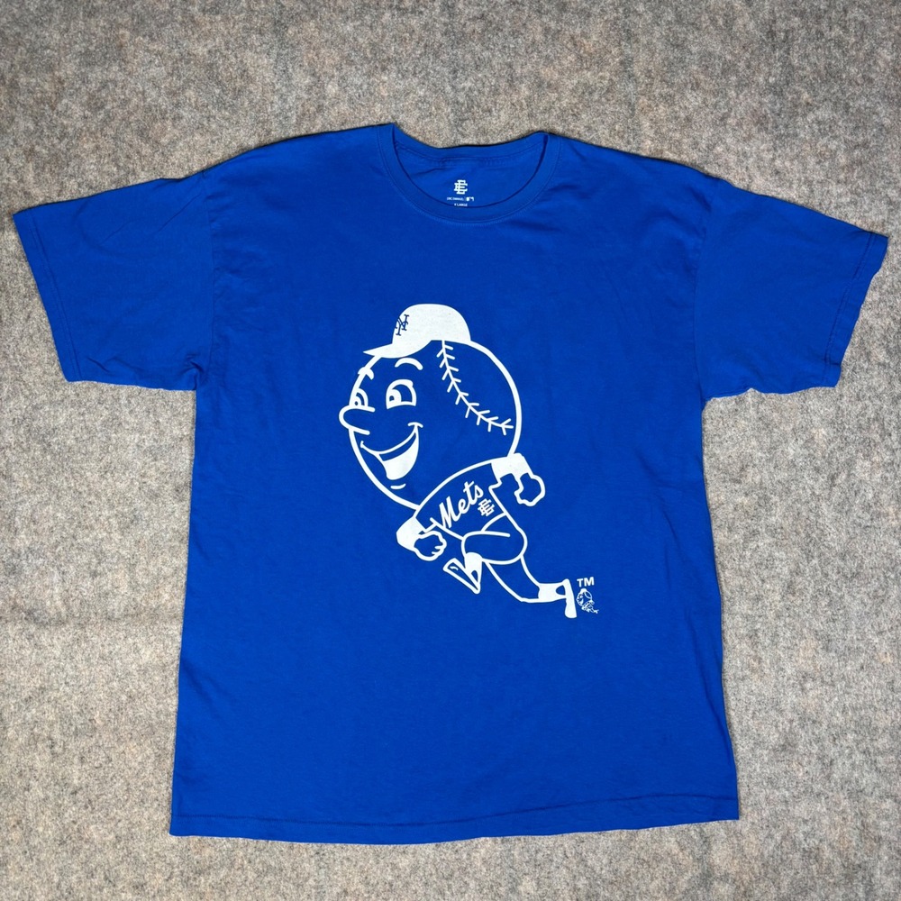 Eric Emanuel NY Mets Mr Met T-Shirt Mens XL Blue EE Logo MLB Streetwear Tee